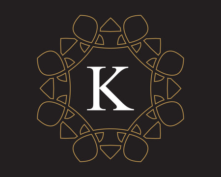 K  Monogram Vintage Classic Letter Logo for Luxury  Business
