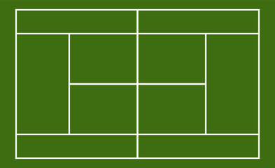 Template realistic tennis court with lines 