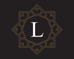 L  Monogram Vintage Classic Letter Logo for Luxury  Business