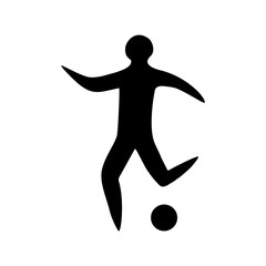 Sportsman man soccer player with ball silhouette 