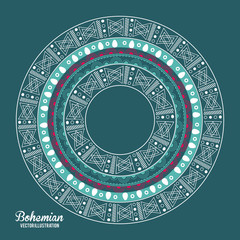Bohemian design. ornament icon. Multicolored illustration