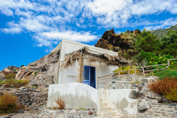 A local house, Alicudi island, Italy. - 109899289