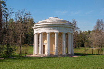 Temple of Friendship in Pavlovsk Park. Saint Petersburg. Russia.
