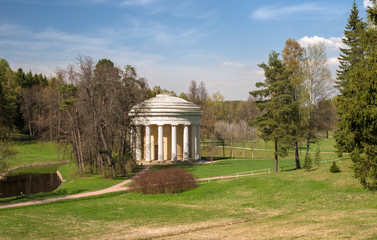 Temple of Friendship in Pavlovsk Park. Saint Petersburg. Russia.