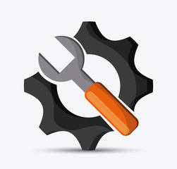 Gear illustration. Machine icon. Cog design