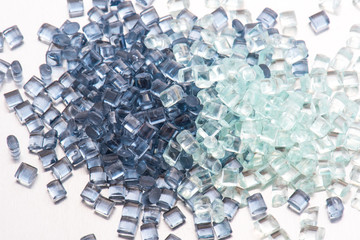 2 different transparent plastic resins