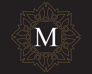 M  Monogram Vintage Classic Letter Logo for Luxury  Business