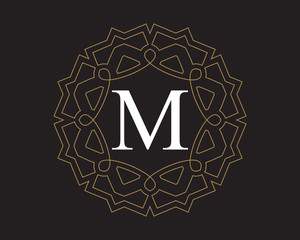 M  Monogram Vintage Classic Letter Logo for Luxury  Business