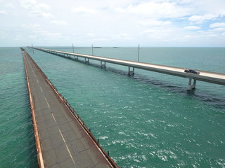 Aerial photo Florida Keys overseas Highway shot with drone