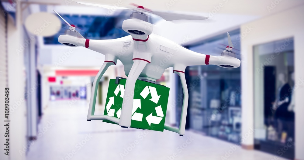 Poster composite image of digital image of a drone