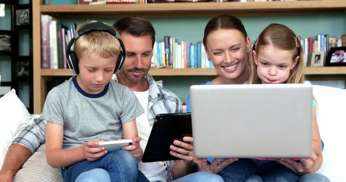 A family is sharing a moment together 