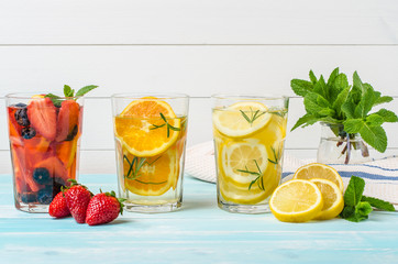 Detox fruit infused flavored water.