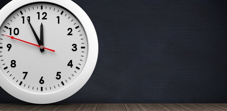 Composite image of countdown to midnight on clock