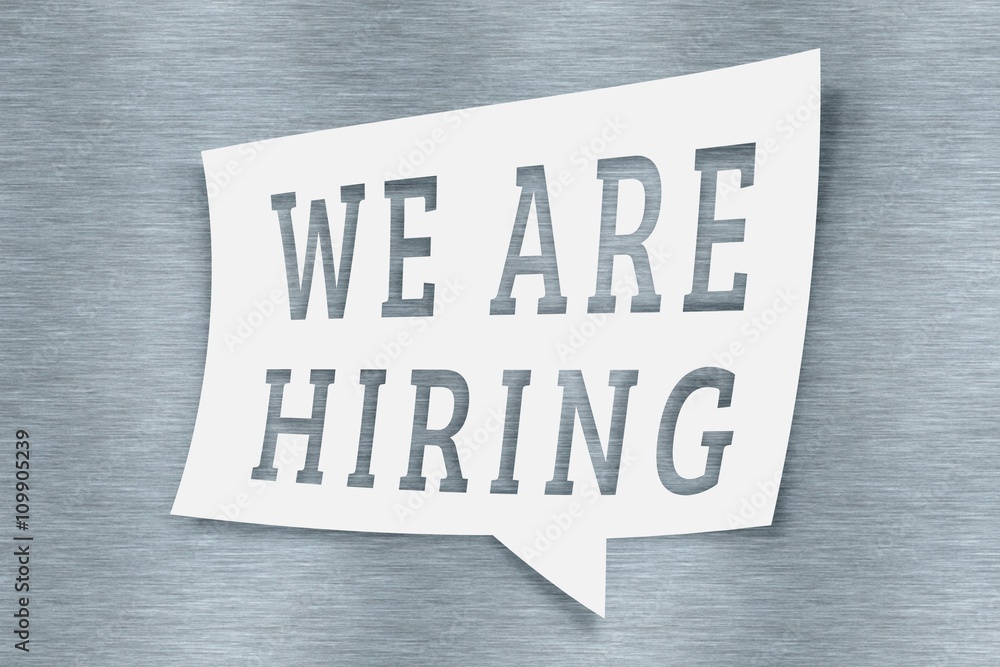 Poster composite image of we are hiring message