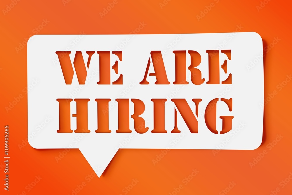Poster composite image of we are hiring message