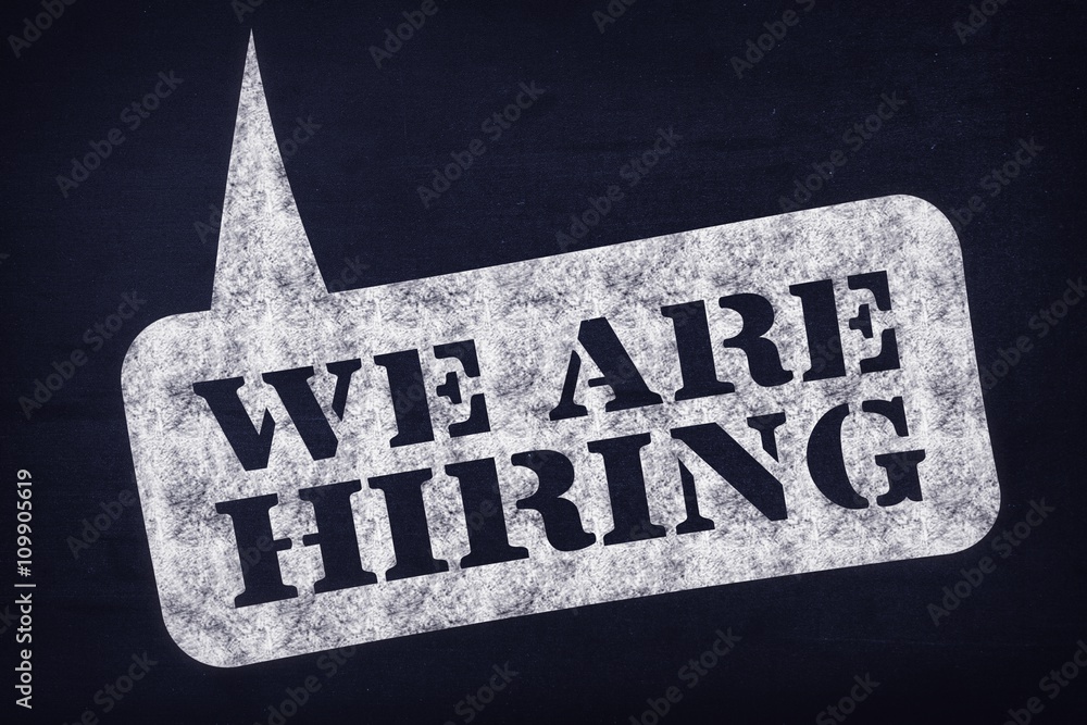 Poster composite image of we are hiring message