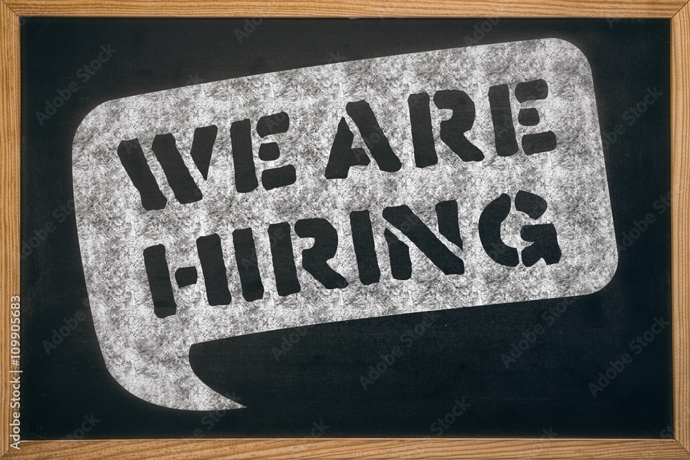 Poster composite image of we are hiring message