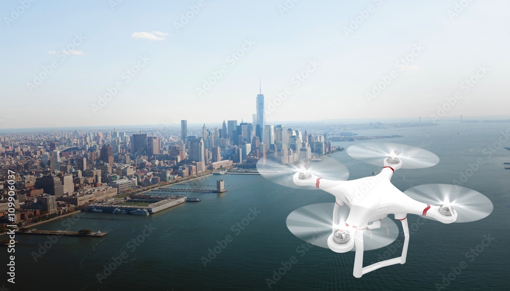 Poster composite image of image of a drone