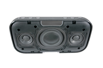 Open top of bluetooth speaker isolated on white background