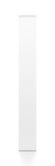 White tall thin vertical rectangle blank box from top front angle. 3D illustration isolated on white background.