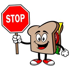 Sandwich with a Stop Sign