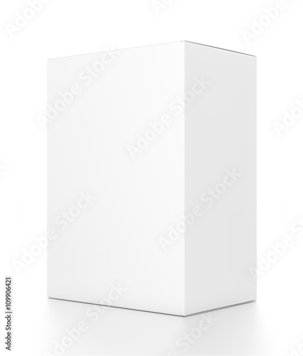 Download "White vertical rectangle blank box from side angle. 3D ...