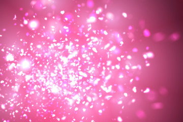 romantic sparkling heart-shaped glitter in shades of pink and white in front of a purple and pink background (3D illustration