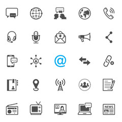 Communication icons with White Background