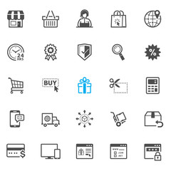 Fototapeta premium E-Commerce and online shopping icons with White Background