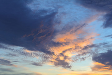 Natural background of the colorful sky and cloud, During the time sunrise and sunset