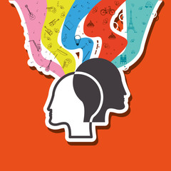 Think different design over white background