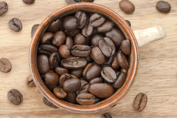 cup full of coffee beans