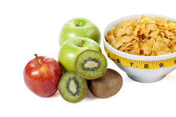 bowl of cereals and fruits