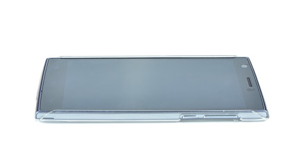 Modern touch screen smartphone isolated on white