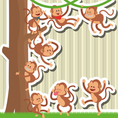 Monkey design, animal  and cartoon concept © Jemastock