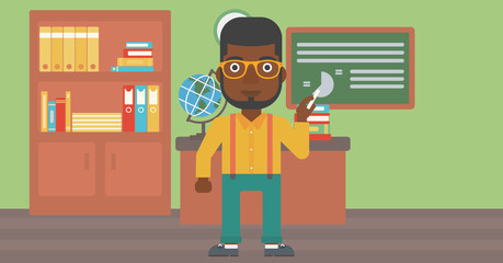 Man with chalk in hand.