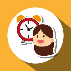 Clock design, flat illustration