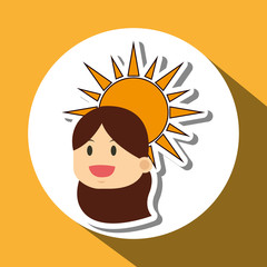 sun design, flat illustration