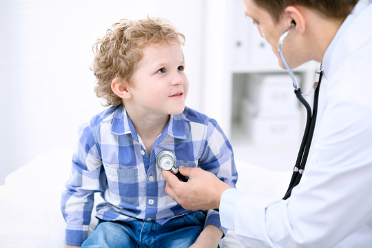 Doctor examining a child  patient by stethoscope