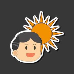sun design, flat illustration