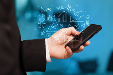 smartphone with business scheme