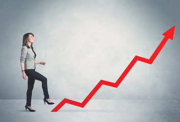 Climbing on red graph arrow