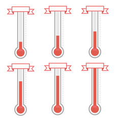 vector goal thermometers at different levels