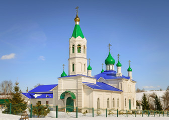 Fototapeta na wymiar Orthodox Church of the Blessed Trinity in Grand Sundyr, Chuvashia, Russia