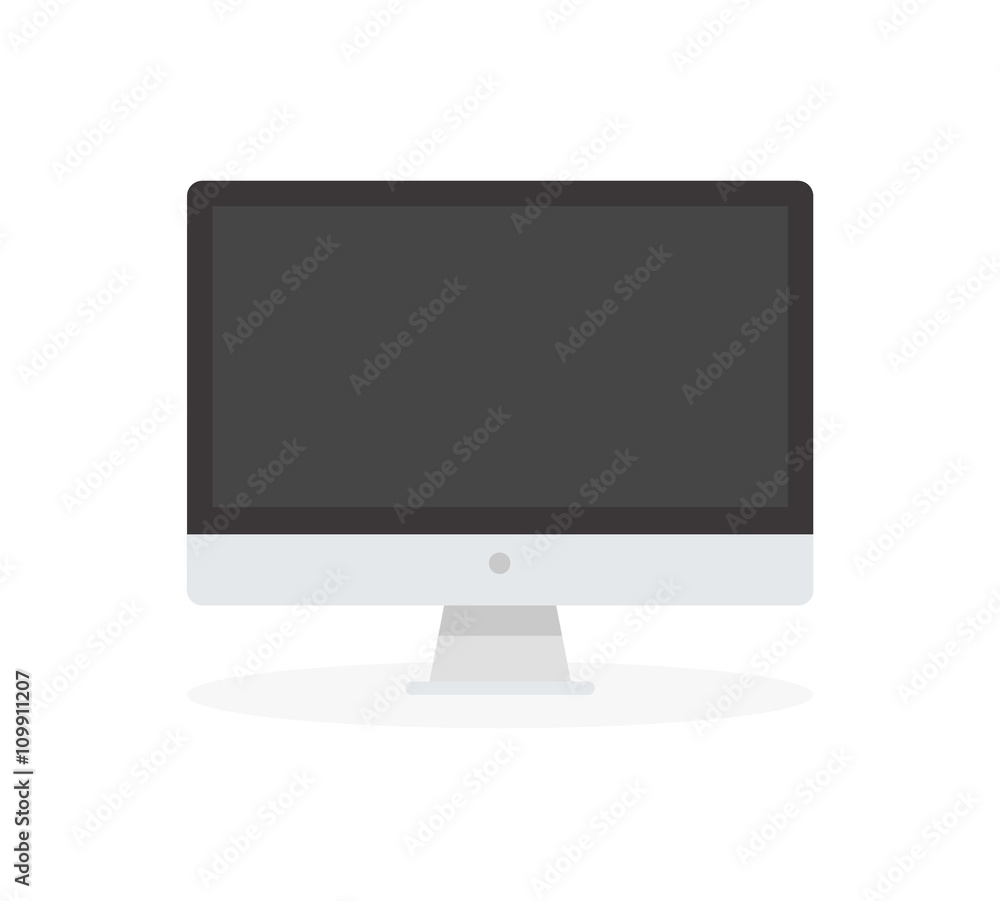 Poster computer icon. computer flat icon. black and white computer icon