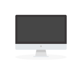 Computer icon. Computer flat icon. Black and white Computer icon