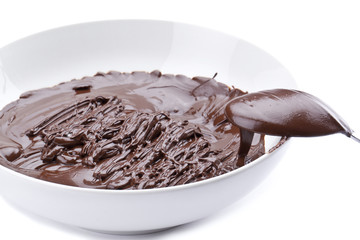 a bowl of chocolate syrup