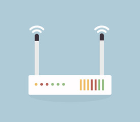 Naklejka premium Vector Wireless Network Router Icon