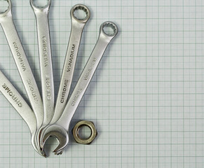 Technical subject is on the background millimeter paper