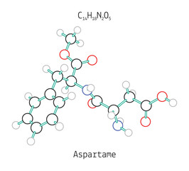 C14H18N2O5 aspartame molecule